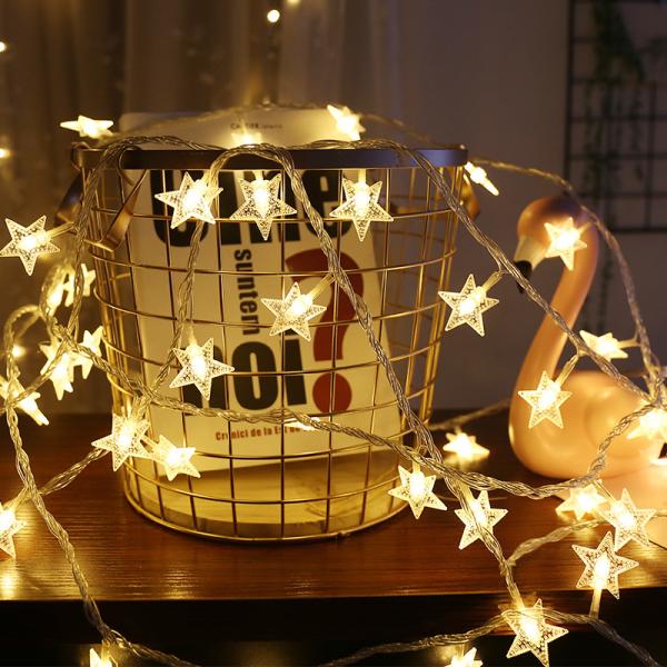 LED Star Fairy Lights Garland Curtain Lamp Remote Control USB String Wedding Decoration Lights Window Christmas Decorations