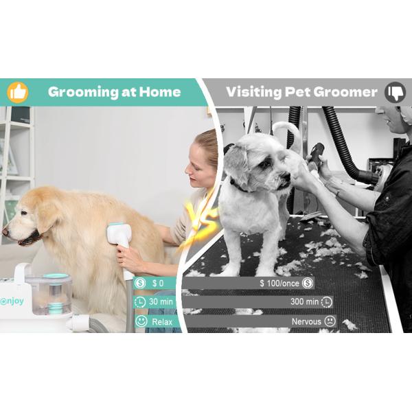 6-in-1 Pet Grooming Vacuum Cleaner for All Pet Hair Types and Lightweight Design