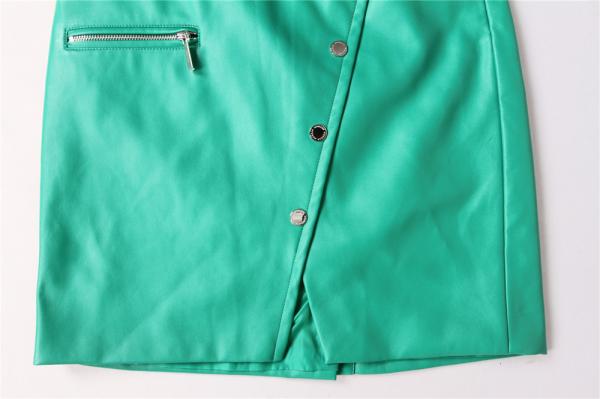 Fashion Stockpapa Women'S Skirts Clothing Green PU Mini Skirts In Stock