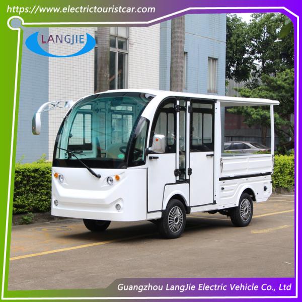 5 Seater Electric Car AC Motor White Color Electric Truck With Cargo Car  For Hotel