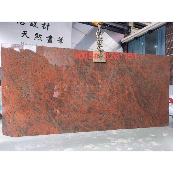 Modern Iron Baltic Red Granite Kitchen Countertop and Staircase Design in Multi Color Red