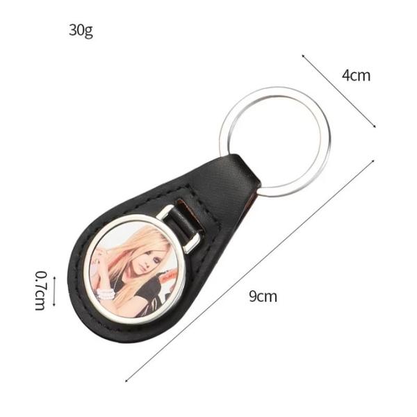Promotional Gift Metal Sublimation Keychain With Leather Strap Sublimation Leather Keychain Blanks