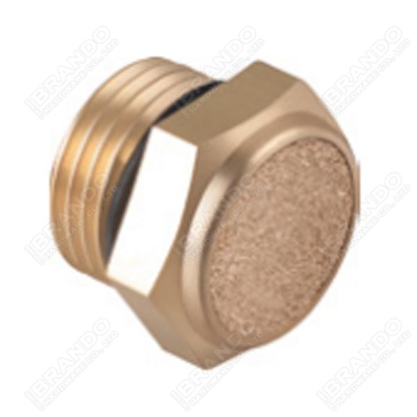 Регулируемый пневматический клапан дросселя со звукоглушителем спек бронзовое