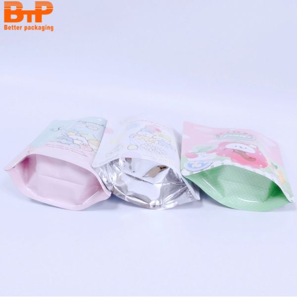Custom Reusable Plastic Aluminum Laminated Stand up Zipper Pouch Packing Gift Candy Toy Mylar Packaging Bags