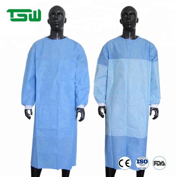 Liquid and blood Resistant Reinforced SMS Disposable Surgical Gowns