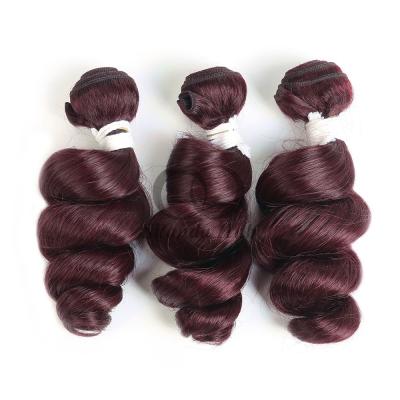 #99J Dark Wine Loose Wave Remy Human Hair Bundles Sew In Weave Bundles Brazilian Bundle Deals