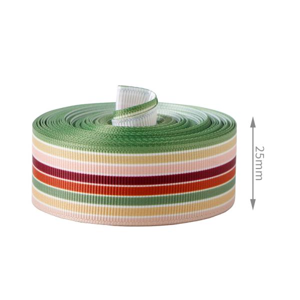 25mm Rainbow Striped Grosgrain Ribbon for Hair Bow Making Support 7 Days Sample Order