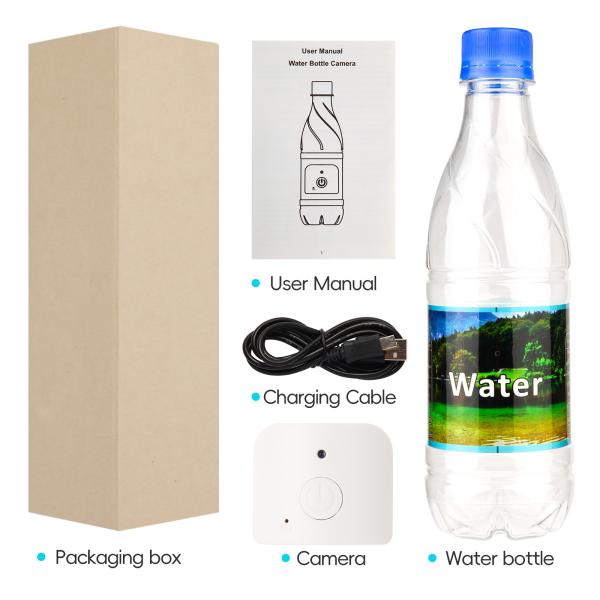 1080P Water Bottle Hidden Spy Camera Plastic Transparent Home Security Mini Camera