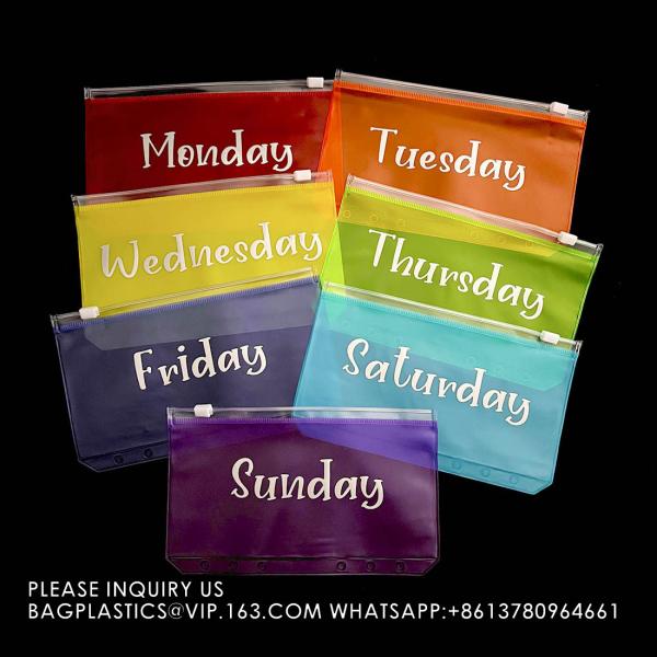 Cash Budget Envelopes For Budgeting Slider Zipper Binder Pouch Loose Leaf Bags Insert Pages Waterproof Document