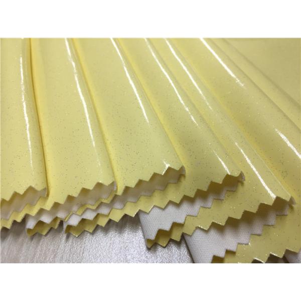 Yellow Color 0.4mm - 0.5mm Pu Synthetic Leather For Ladies Raincoat / Light Jacket