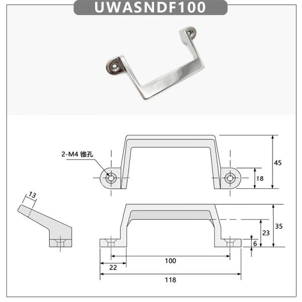 Exterior Solid Offset Handle 45 Degree Inclined Handle 304 Stainless Steel Precision Casting