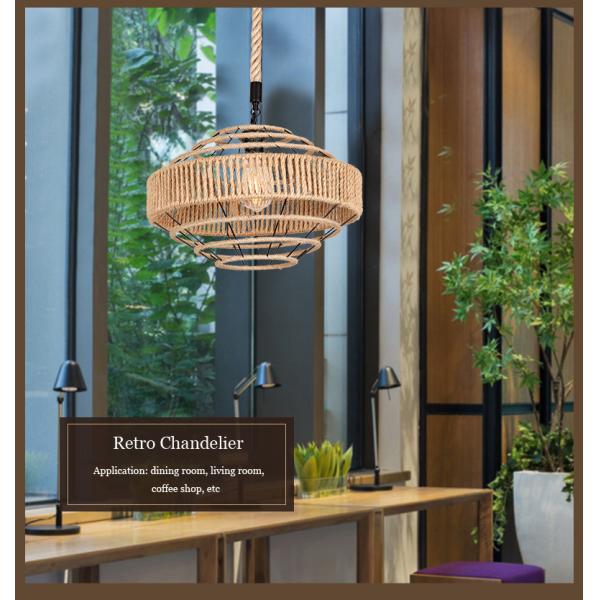 Retro Nordic Chandelier Clothing Store Industrial  Rope Headlight Lamp（WH-VP-202)