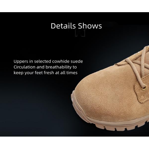 3515 Military Leather Boots Brown EVA Insole Tactical Boots With Zipper