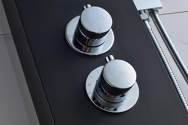 Dual Handle Control Bath Shower Panels Black Painting Appearance ROVATE