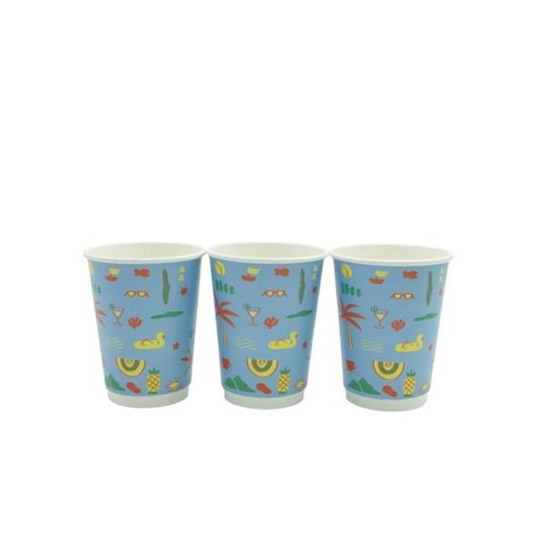Biodegradable Eco Friendly Disposable Coffee Cups Printed Paper Cups With PLA Lined