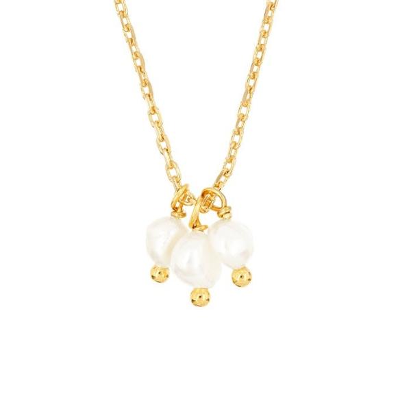 925 Sterling Silver Three Freshwater Pearls Charm Pendant Necklace for Women 16 1 1
