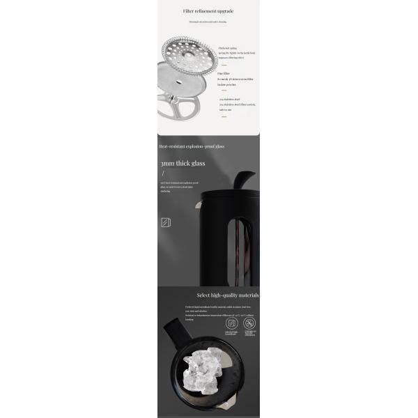 Customized Logo Ceramic French Press Elevate Your Morning Ritual with 600ml Capacity