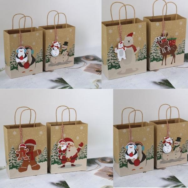 O Natal dos desenhos animados imprimiu sacos de papel que Eco Kraft ensaca 32g/Pcs