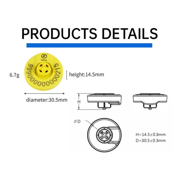 Водостойкие электронные ушные ярлыки для скота и долговечные для управления животными