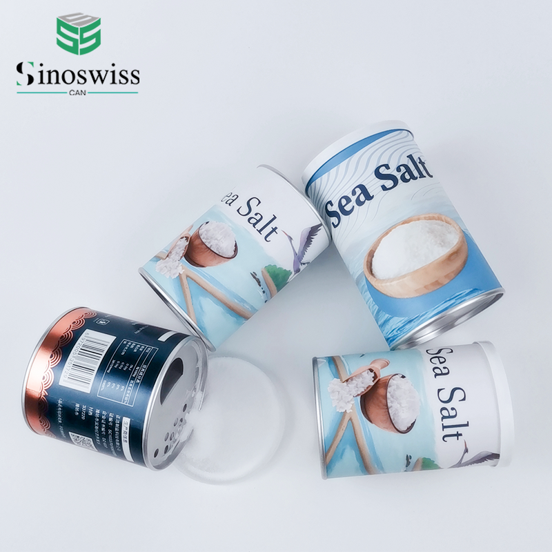 Custom Paper Tube Packaging Food Grade Airtight Lid Salt Spice Paper Packaging Can