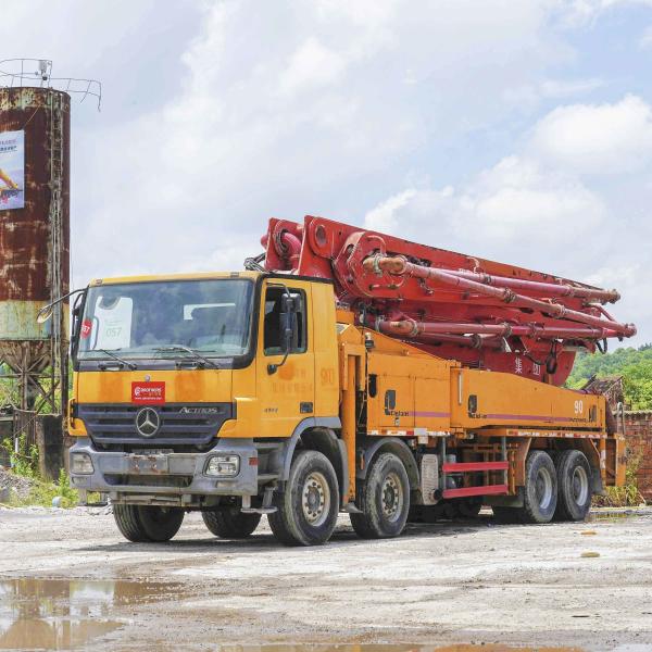 Proceso de mecanizado Bomba de hormigón hidráulica mejor del mundo Putzmeister 46m camión bomba de hormigón en buen estado