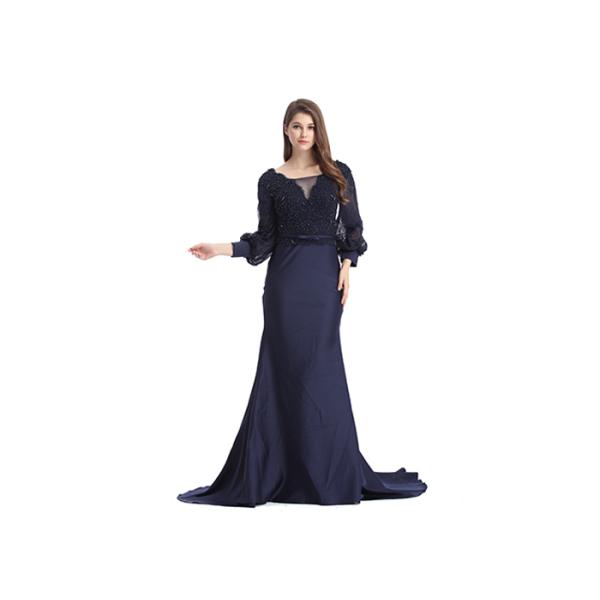 Applique Beading Long Wedding Dresses With Sash / Sexy Evening Gowns