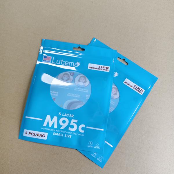 Customizable Branded Printing Three Sided Sealing Bags For Medical Masks Packaging With Transparent Window Bulk Orders Discounts.