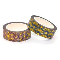 L'Institut central des statistiques imprimé fait sur commande dénomment l'ensemble sur bande de Washi de feuille d'or Personalizada