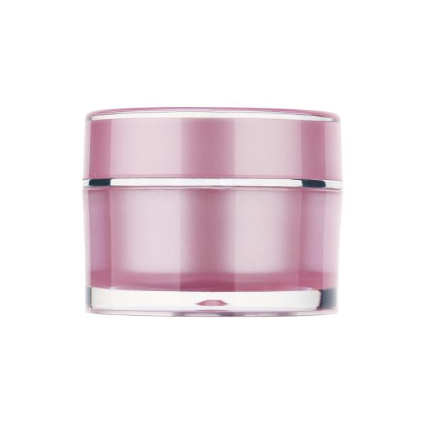Round Pink Double Layer Cosmetic Cream Jar 50ml Portable Cosmetic Packaging Jars