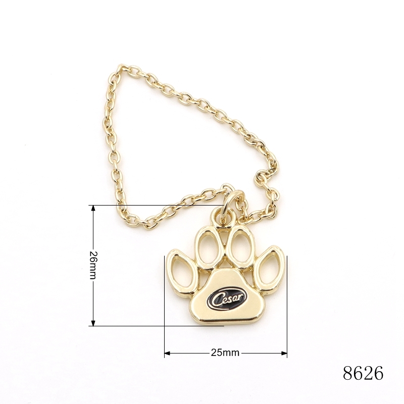 Pet Collar Accessories Metal Label Charm Tag Custom Engraved Logo Hang Tag for Decorations
