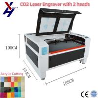 Grabador y cortador láser de alimentación automática de doble cabezal para tela y cuero