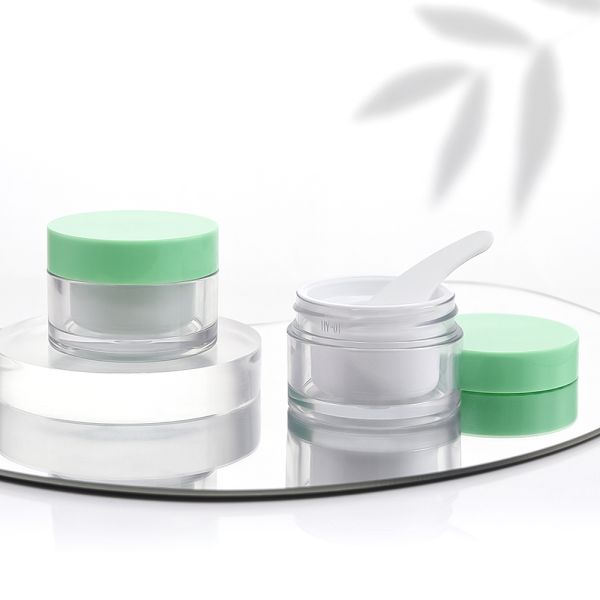 Thick-walled PET Cream Jar with Built-in Inner Liner and Customizable Colors for Cosmetic Cream Containers