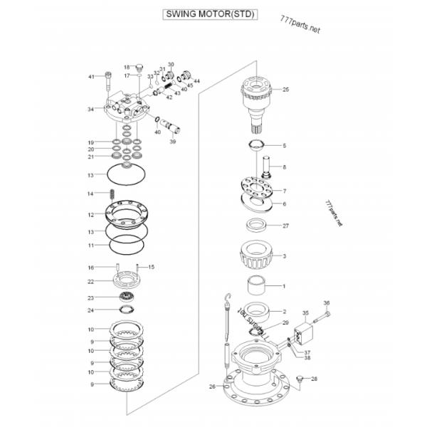 Customizable Hydraulic Excavator Swing Hydraulic Motor For R250-7 SBHSM150-280-04 Swing Motor 31N7-10150 For Hyundai