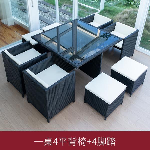 Outdoor Rattan Table and Chair Set – Garden Patio Furniture for Terrace, Open-Air Leisure, Waterproof & Sunproof.