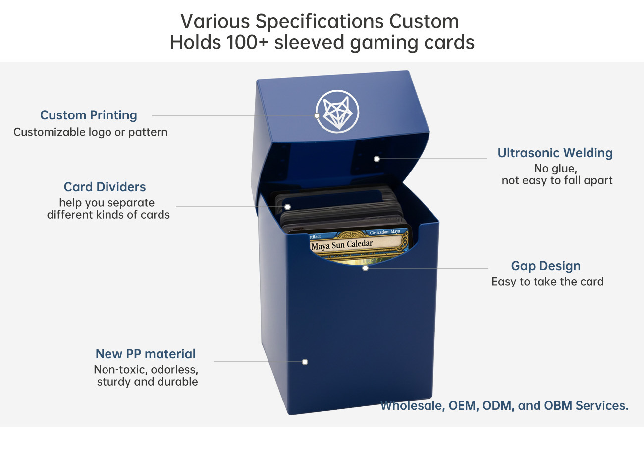 Custom PP Plastic Gaming Card Boxes Durable and Recyclable MTG OEM factory