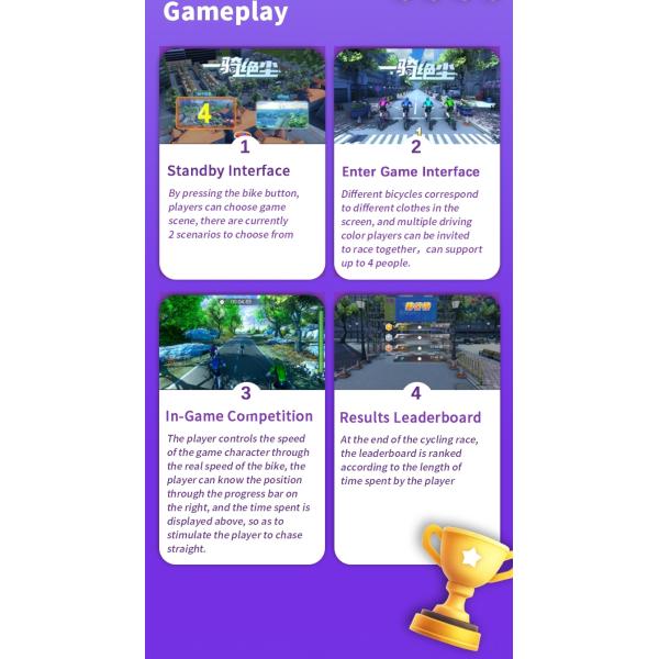 Interactive Bike Simulator Indoor Racing Projection Self Adjustable Riding Resistance