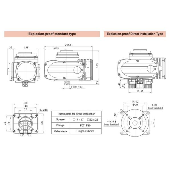 электрического силового привода взрывозащищенного привода клапана 400Nm, включеный-выключеного/модулируя