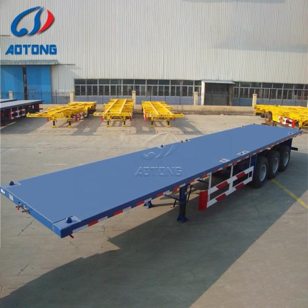 3 Axle Flatbed Trailer in /FUWA Axle 20FT 40 Ft Trailer Chassis /12500*2500*1520