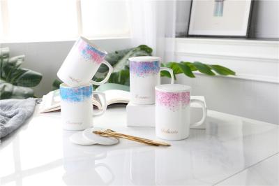 400ml Colorful Celaylinder Ceramic  Fine Porcelain Coffee Mugs