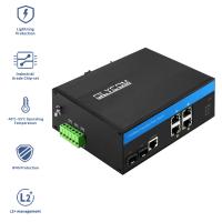 Commutateur POE extérieur géré par le Web 4 ports 2.5G Fibre Ethernet durci pour vidéosurveillance CE