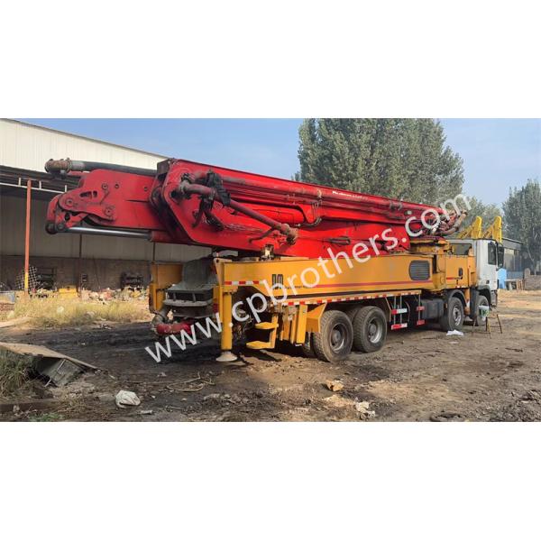 2013 Putzmeister 56m Used Truck Mounted Concrete Boom Pump with Construction Projects