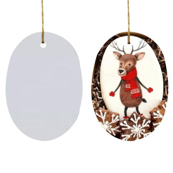 DIY Custom White Blanks Sublimation PBT Plastic Christmas Ornaments personalized christmas ball ornaments with picture