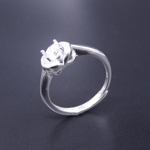 Регулируемым покрытый серебром циркон ААА кубического кольца Зирконя кубический для женщин