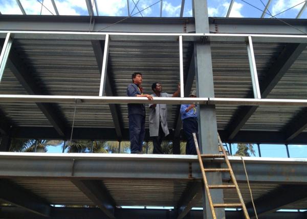 Prefabricated Multi Floor Steel Office Building with Glass Curtain Wall