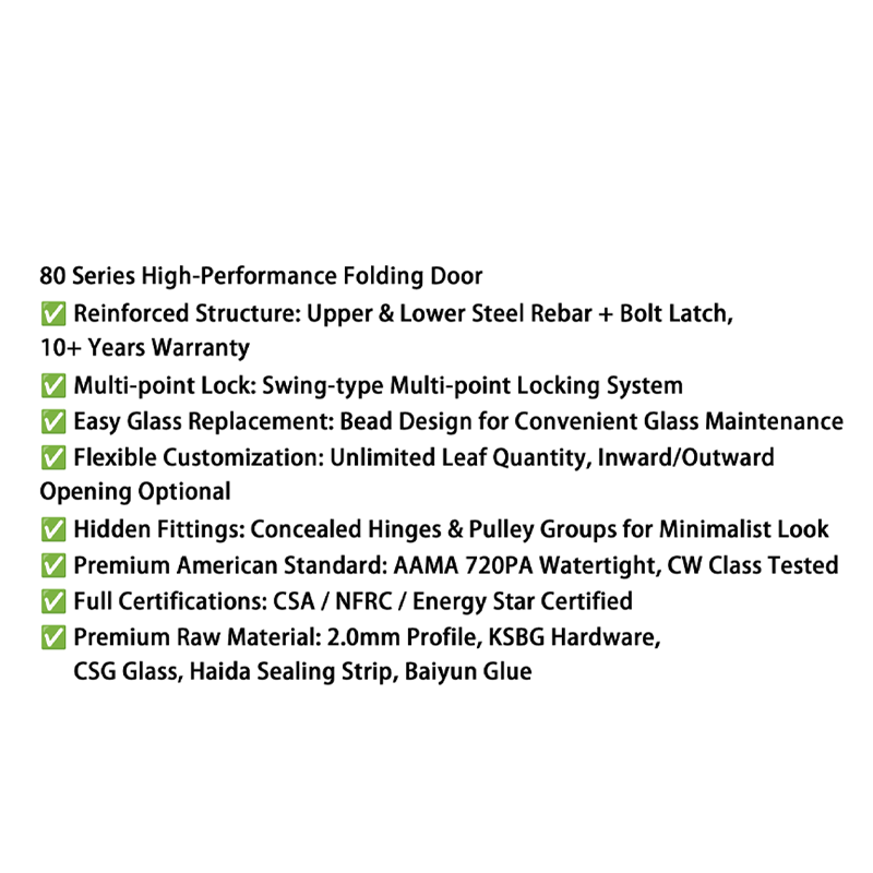 XLB-80 American Standard Aluminum System Windows & Doors | Full NFRC/CSA/CE Certifications, Matching Folding Doors, High-Performance Thermal Break Glass Windows & Doors