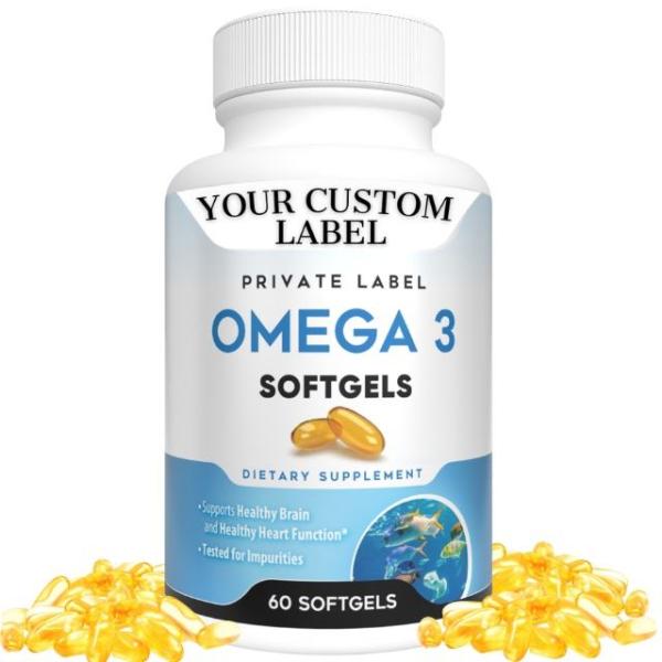 GMP certified Private label fish oil omega 3 rich EPA and DHA Softgel Capsule for food supplement