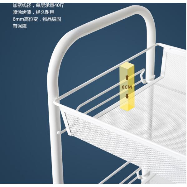 20kg Bearing Vegetable Rack Trolley , SS 4 Tier Storage Trolley