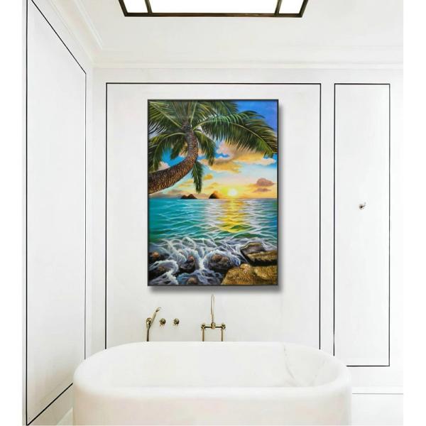 Картины маслом Seascape пальм холста Handmade для домашнего украшения