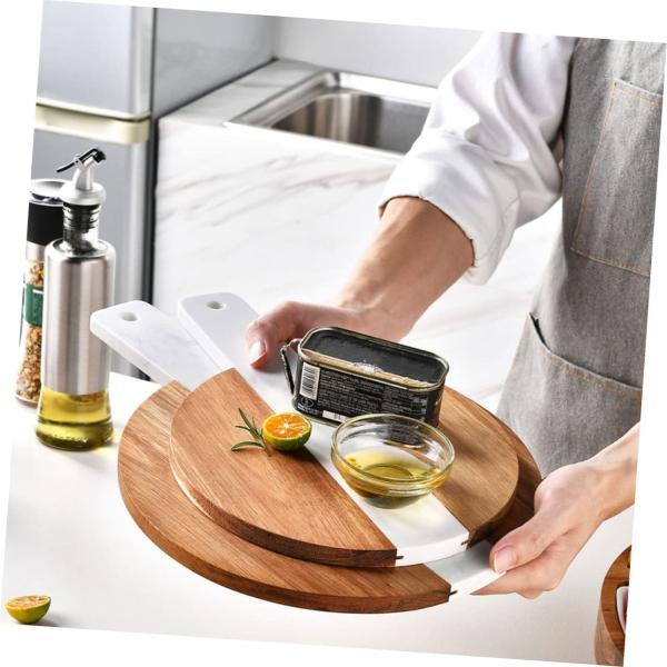 Акации мрамора разделочной доски кухни разделочная доска круглой деревянная соединяя с ручкой