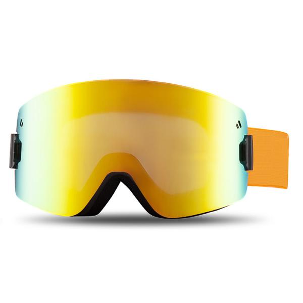 Adult Magnetic Ski Goggles with Replaceable Lens, Cylindrical Double-Layer Anti-Fog Ski Protective Eyewear, Factory Customizable Protective Goggles